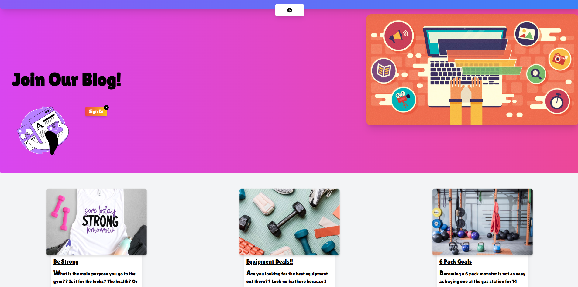 project Workout Blog